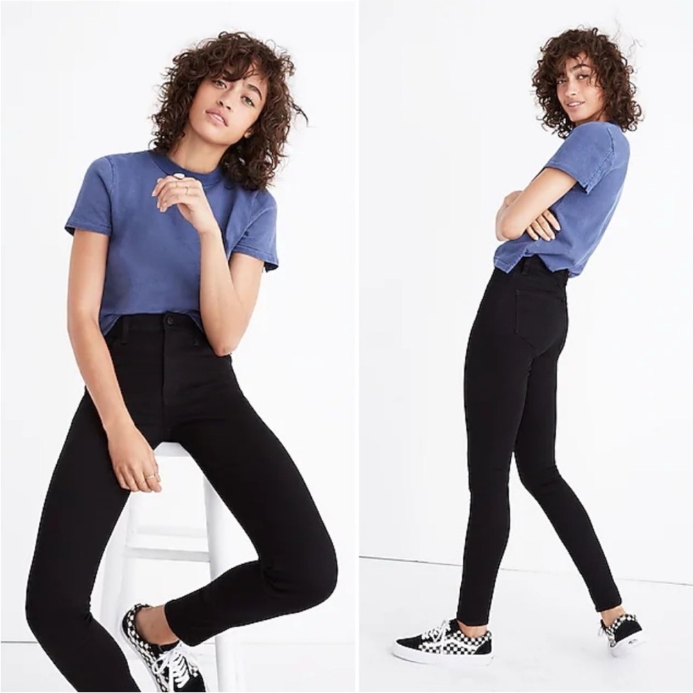 Madewell Roadtripper Jeans 27 Bennett Black skinny high rise waist stretch G7392